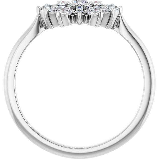 14K White 1/2 CTW Diamond Vintage-Inspired Ring